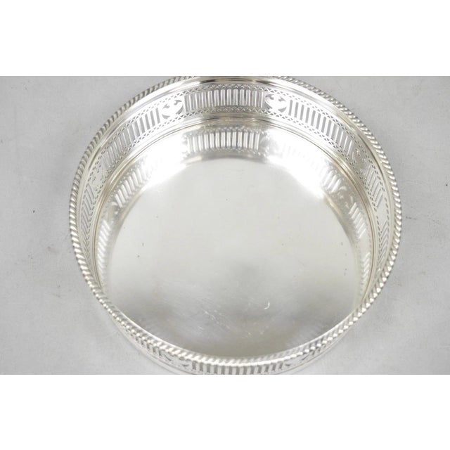 Antique Gorham English Edwardian Silver Plated "Urns" Large 9" Bar Wine Coaster For Sale In Philadelphia - Image 6 of 12