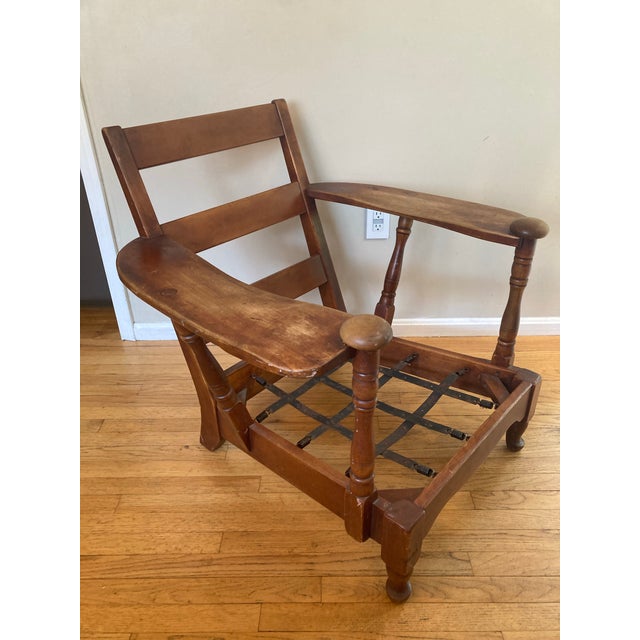 Cushman of Vermont Mid Century Craftsman Maple Paddle Arm Lounge Chair - Cushman Colonial Creation For Sale - Image 4 of 12
