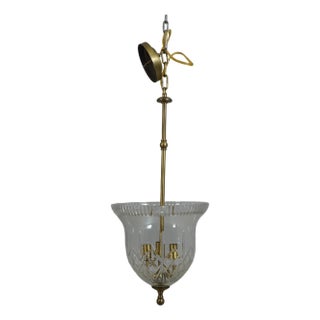 Waterford Signed Crystal Bell Form Pendant Light For Sale