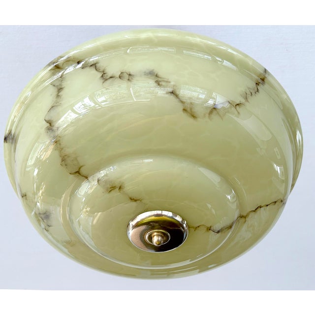 Art Deco Pendant Light in Marble Glass, 1930s For Sale - Image 13 of 18