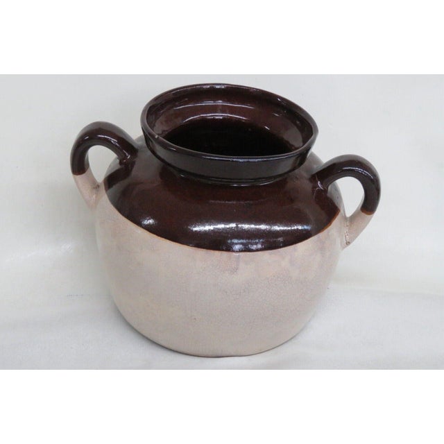 Ceramic R R P Co Roseville O Usa Stoneware Brown Ceramic Jug Bean Pot For Sale - Image 7 of 10