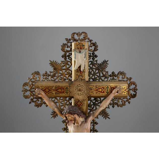 19th Century Neo‑Gothic Crucifix, France For Sale - Image 5 of 15