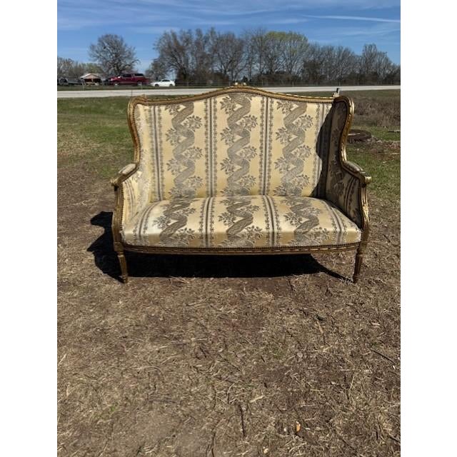 19th Century Fine French Louis XVI Giltwood Sofas or Settees For Sale - Image 9 of 17