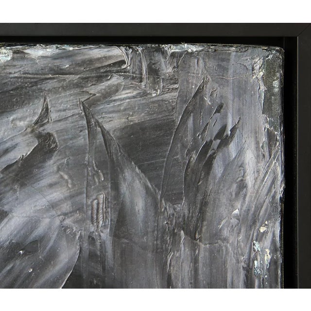 Abstract 1962 Black and White Abstract Expressionist Painting by Stacha Halpern For Sale - Image 3 of 9