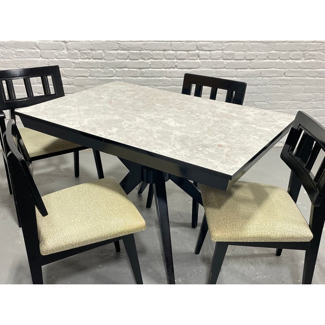 Black Atomic Mid Century Modern Ebonized Dining Table, C. 1950's For Sale - Image 8 of 13