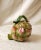 This vintage three-piece majolica ceramic condiment sugar bowl set represents the whimsical, high-relief naturalist...