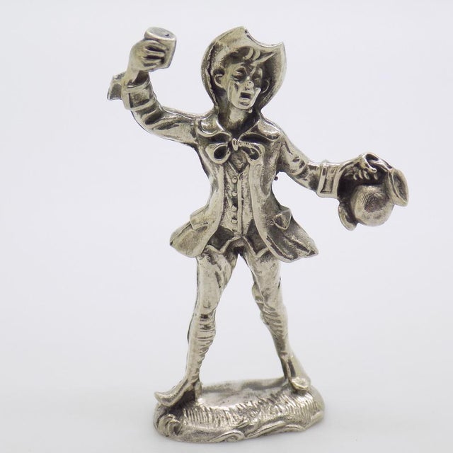 Vintage Italian Handmade Silver Renaissance Character Figurine, 1970s For Sale - Image 11 of 11
