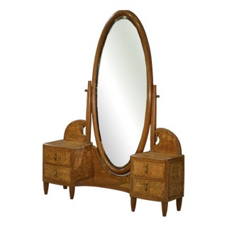 Art Deco Cheval Mirror attributed to Octave Dupont, 1930s For Sale