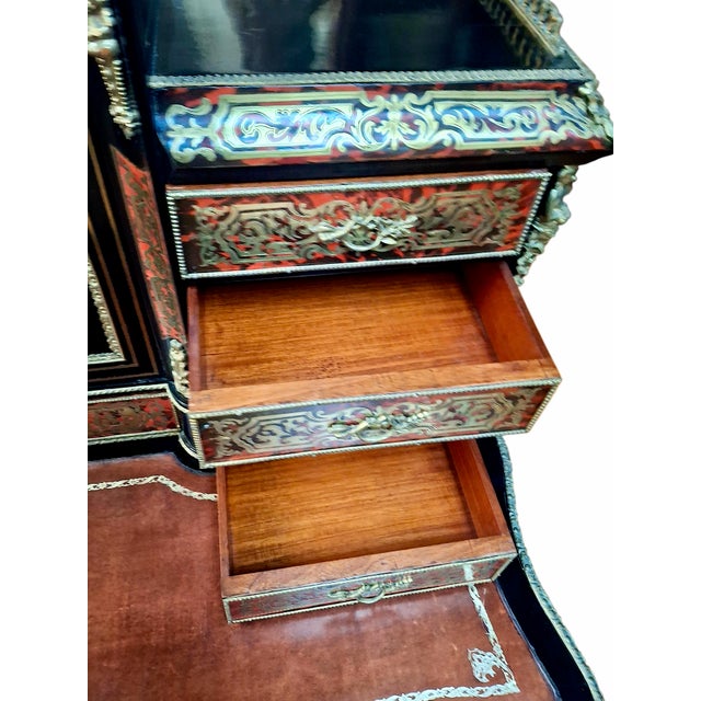 Wood A Napoleon III Boulle Inlay “Bonheur Du Jour” Lady’s Desk For Sale - Image 7 of 17