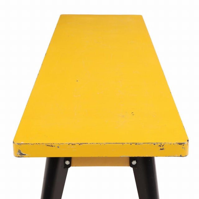 Tolix A Tolix Yellow Iron Table, C. 1940. For Sale - Image 4 of 4