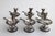 Gorgeous Set of 6 heavily plated silver salt cellars and spoons from Pedro Duran of Spain. Each cherub is seated atop a...
