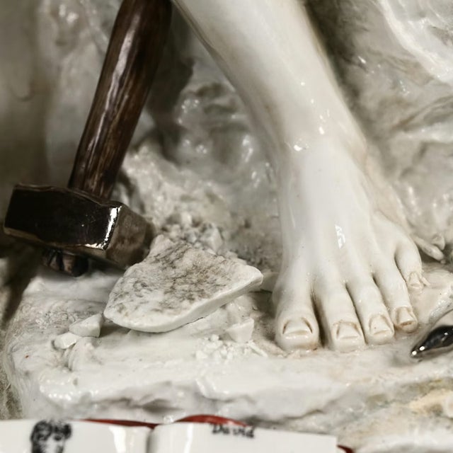 1980s Capodimonte Italian Michaelangelo Sculpts David Porcelain Sculpture For Sale - Image 10 of 14