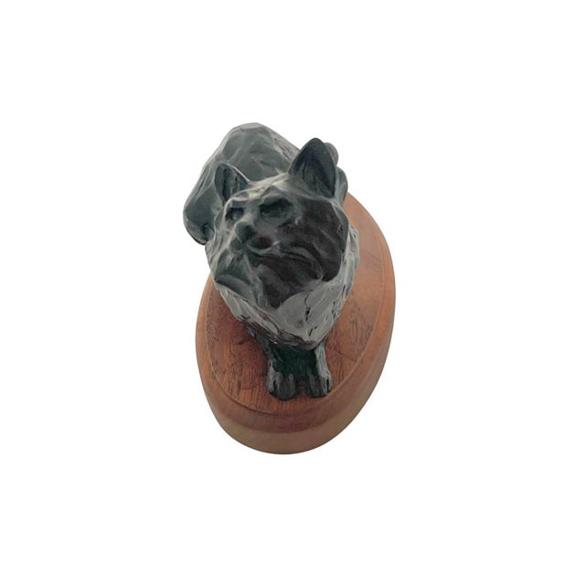 Wood Cat Sculpture Bronze on Wood Base Feline Statue Signed and Numbered Vintage Gift For Sale - Image 7 of 11