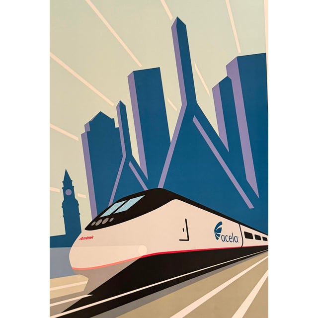 Contemporary Michael Schwab - Boston - Acela - Amtrak, C. 2004, Poster on Paper For Sale - Image 3 of 8