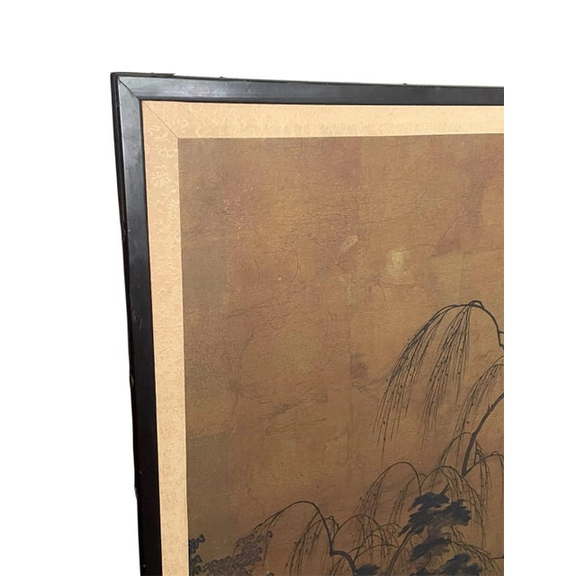 1950s Japanese Landscape Screen For Sale - Image 4 of 11