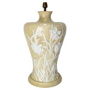 Mid-Century French Table Lamp in Ceramic with Flowers, 1960s