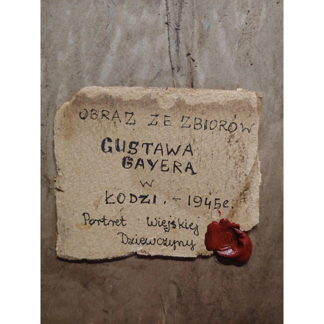 Lights Leon Wyczólkowski -Portrait of a Woman in a Red Headscarf-Pastel Drawing on Paper For Sale - Image 7 of 10