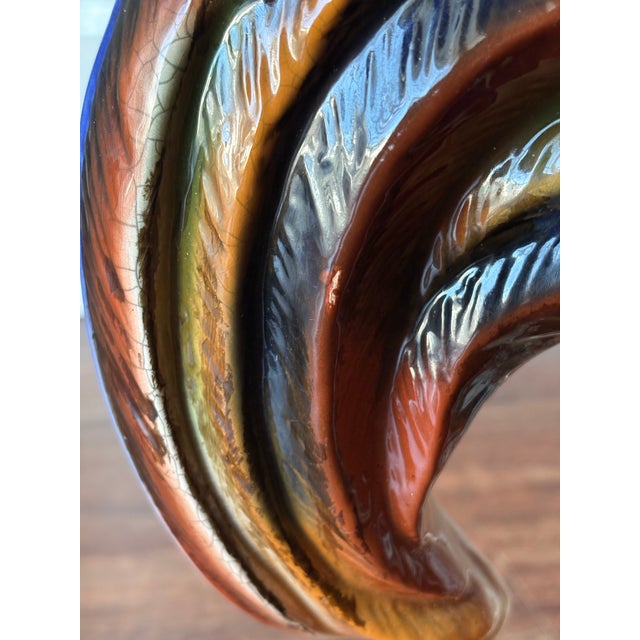Italian Vintage Large Italian Majolica Pottery Rooster Chicken Sculpture - 17" For Sale - Image 3 of 7