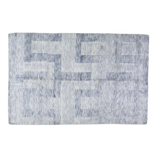 Moroccan Hand Knotted Modern Rug With Natural Color Organic Wool and Soft Texture,6'7"x10'1" For Sale