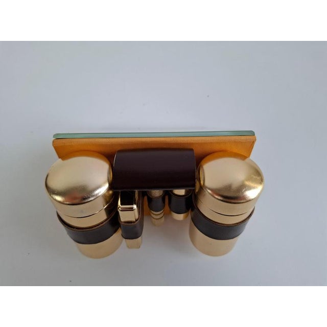 Mid-Century Modern Brass Travel Shaving Kit in Leatherette Case, 1960 For Sale - Image 6 of 18