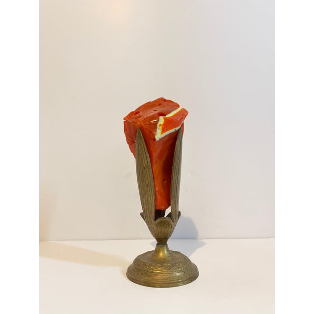 Metal Early Murano Glass Free Form Abstract Blown, Cut, Glass Sculpture in Bronze Vase, c.1930s-1940s For Sale - Image 7 of 8
