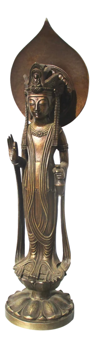 Japanese Mid- Century Standing Bronze Buddha