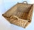 Vintage 1940s European Woven Wicker Rectangular Market Basket For Sale - Image 10 of 11