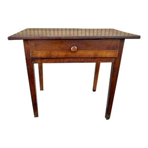 19th Antique Early American Primitive Style Solid Cherry 1 Drawe Side -Work Table.