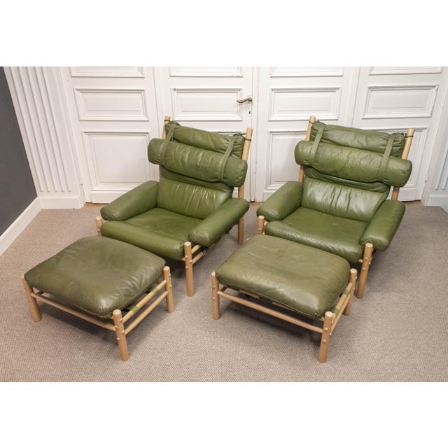 Inca Lounge Chairs and Ottomans by Arne Norell for Norell AB, Sweden, 1970s, Set of 4 For Sale - Image 11 of 16