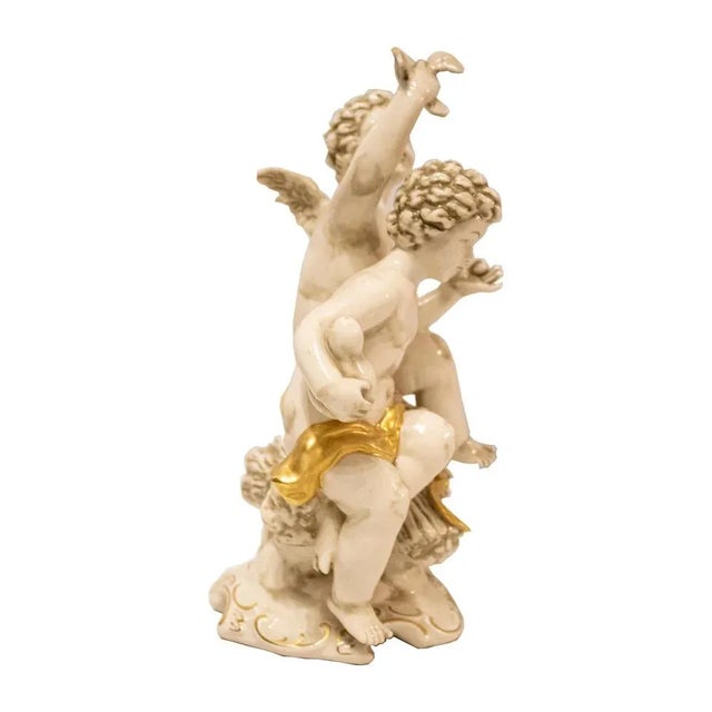 German Porcelain Sculpture with Children Motifs, 1950 For Sale - Image 3 of 7