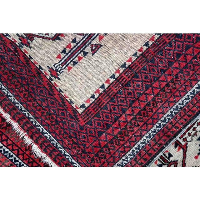 1910s Handmade Antique Afghan Baluch Prayer Rug 2.8' X 4.2' For Sale - Image 11 of 12