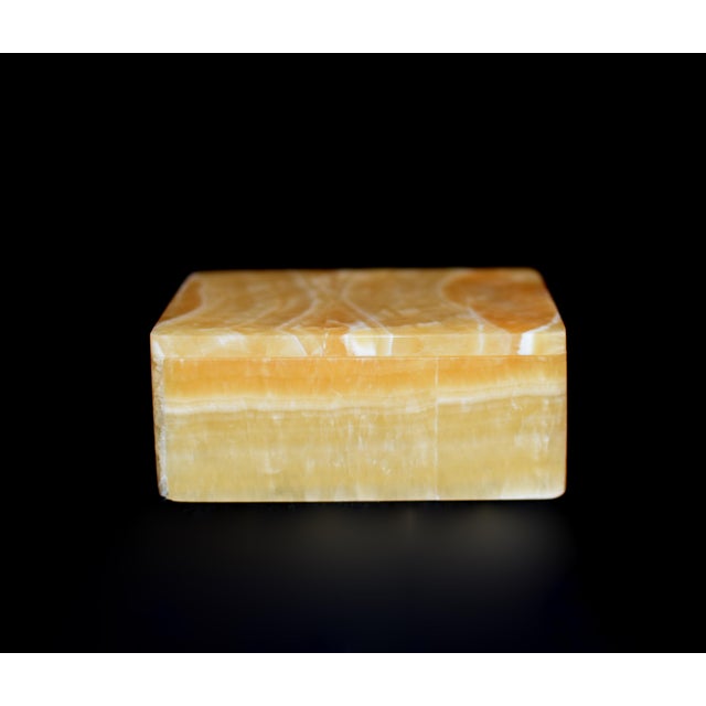 Hand Crafted Honey Onyx Box by Italian Artisan For Sale - Image 9 of 16