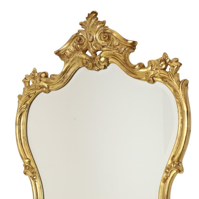 Large Baroque Crested Mirror in Gold Leaf from Deknudt, 1950s For Sale - Image 4 of 18