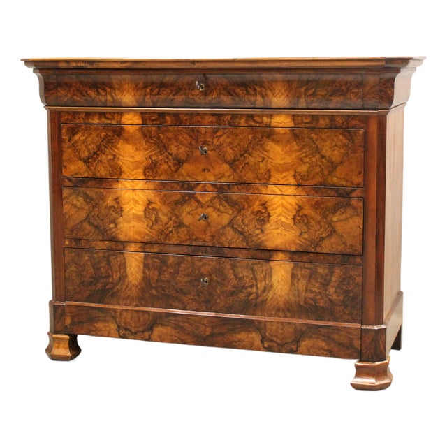 19th Century Louis Philippe Chest of Drawers in Walnut For Sale