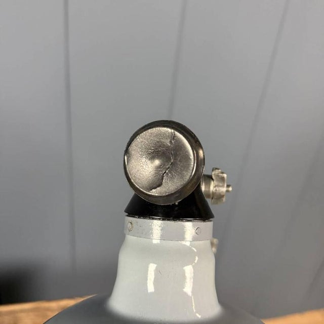 Light Gray Clamp Lamp with Large Enamel Shade from Rademacher, 1950s For Sale - Image 16 of 18