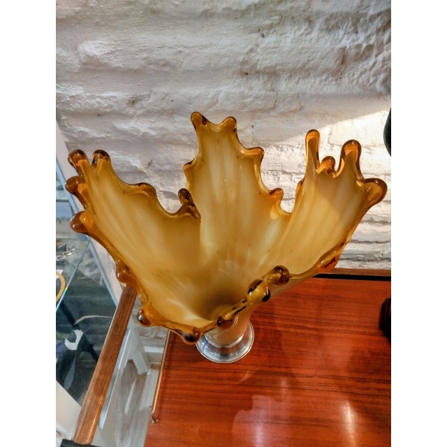 Mid-Century Modern Large Yellow Glass Vase, Spain, 1960s For Sale - Image 3 of 8