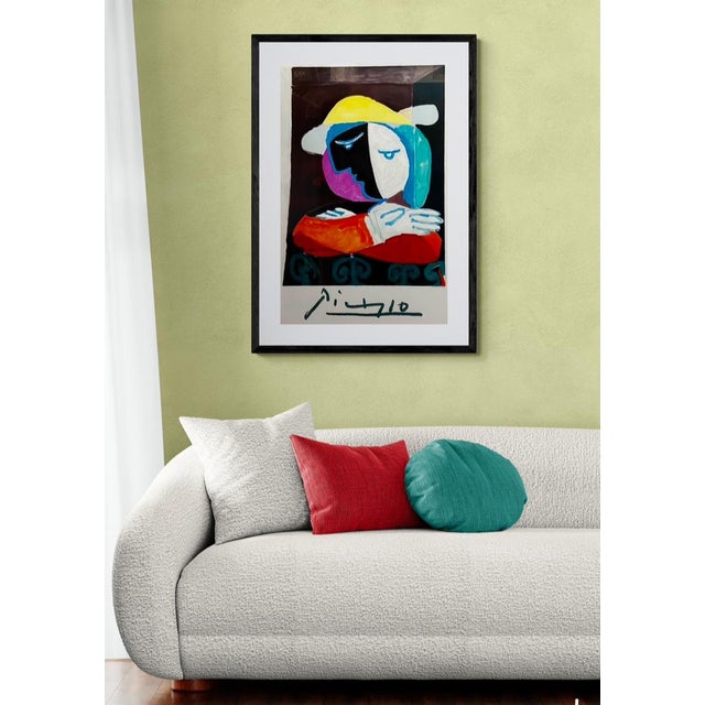 Black “Femme Au Balcon“ After Pablo Picasso 1983 Stone Lithograph From the Collection of Marina Picasso For Sale - Image 8 of 8