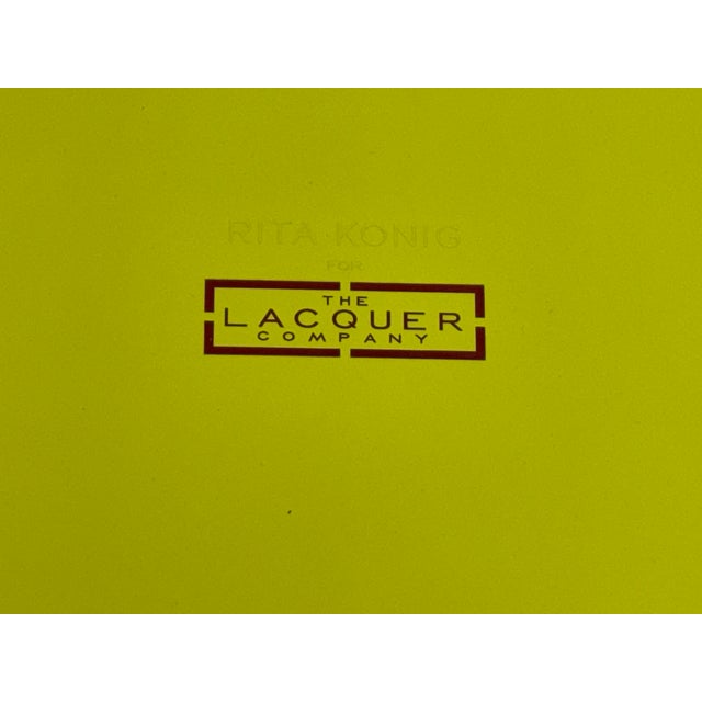 Rita Konig for the Lacquer Company Belles Rives Lime Green Tray, Large For Sale - Image 11 of 12
