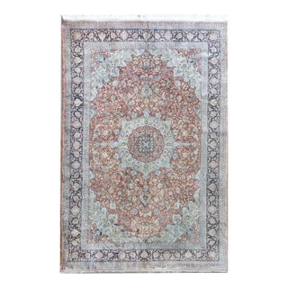 Vintage Persian Silk Rug For Sale