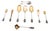 Serving Cutlery Set in Gold-Plated Silver with Shells, Set of 9 For Sale