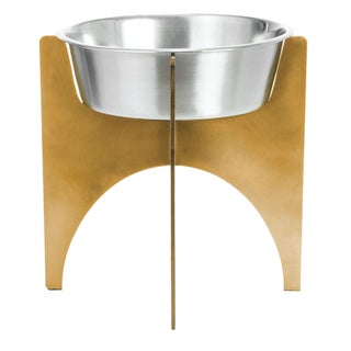 Brass & Steel Heavy Pet Dish, Small For Sale