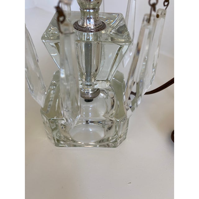 Vintage Crystal Prism Hurricane Electric Lamps a Pair Chairish
