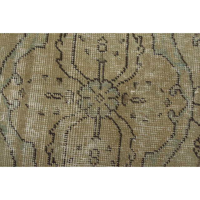 Tabriz Rug 9’8” X 12’7” Beige Wool Vintage Distressed Hand-Knotted Carpet For Sale - Image 9 of 15