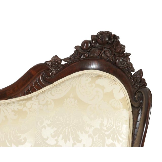 Mid 19th Century Antique John Henry Belter Rococo Revival Rosewood Sofa Scalamandre Fabric For Sale - Image 5 of 10