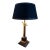 Vintage French Empire-Style Brass Column Table Lamp With Black Stone Base For Sale