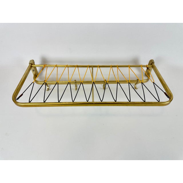 Mid-Century Modern Aluminium and Brass Coat and Hat Rack, 1960s For Sale - Image 4 of 9