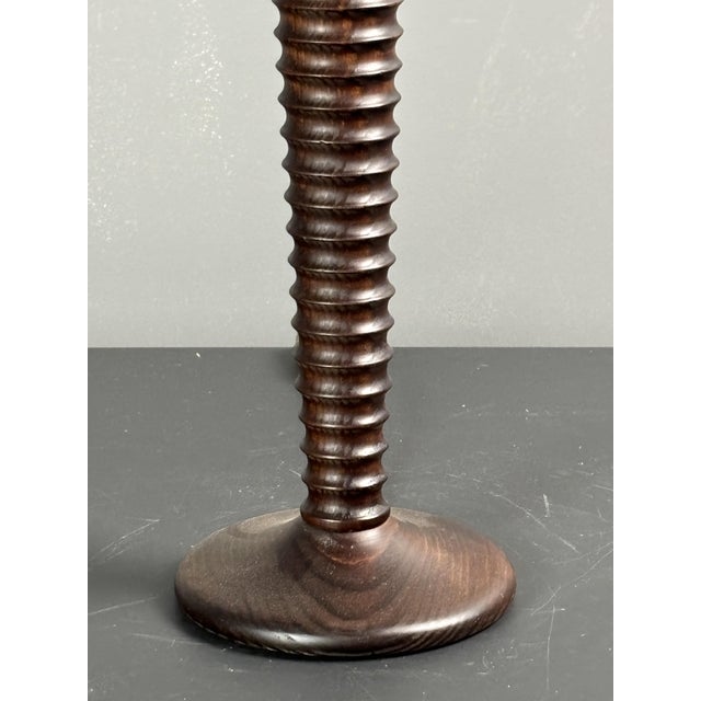 Wood Mid-Century French Turned Wood Table Lamps in the style of Charles Dudouyt, 1970s, Set of 2 For Sale - Image 7 of 11