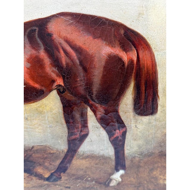 Circa 1843 Signed Charles Bilger Spalding Chestnut Hunter British Equestrian Oil Painting For Sale - Image 9 of 18