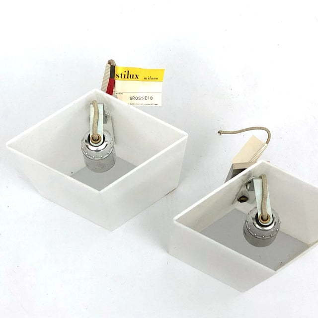 Acrylic Glass Grosseto Sconces from Stilux Milano, 1960s, Set of 2 For Sale - Image 7 of 11
