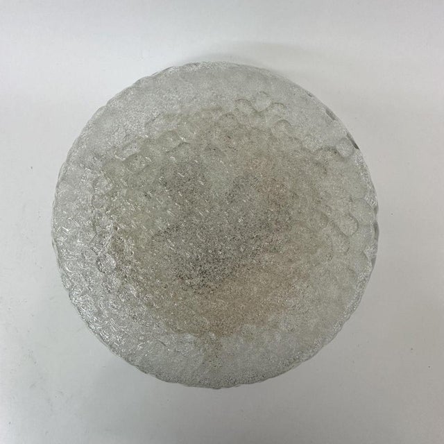 Metal Bubble Iced Glass Ceiling Lamp from Hillebrand, 1970s For Sale - Image 7 of 7